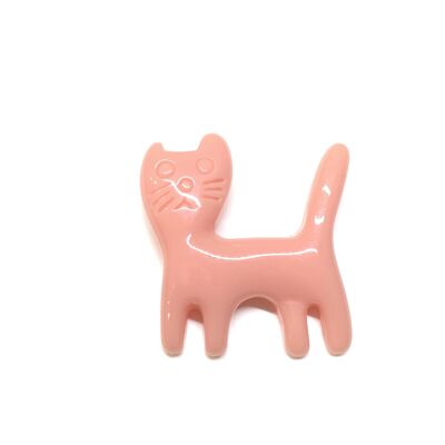 Pink cat brooch