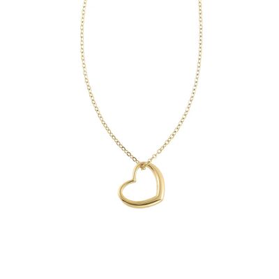 Halskette Edelstahl gold mit Herz 50cm
