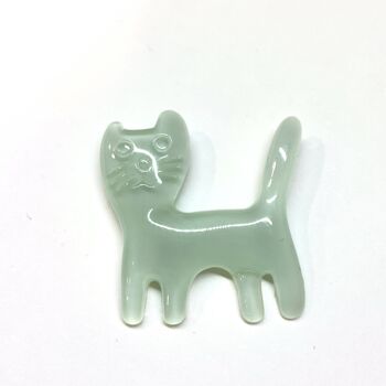 Broche chat menthe