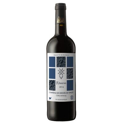 Chateau Les Graves de Viaud Reserve 2019. Bordeaux Côtes de Bourg, organic wine, biodynamic wine certified Demeter