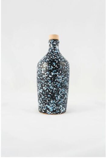 Vase en céramique gras à la main avec de l'huile d'olive biologique Blu 500ml 1