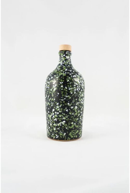 Vaso in ceramica fatto a mano con olio d'oliva biologico Verde 500ml