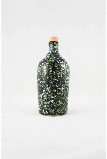 Vase en céramique gras à la main avec de l'huile d'olive biologique verte 500ml 1