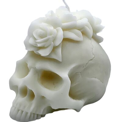 Rose mohawk skull candle