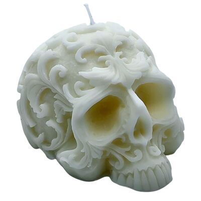 Engraved skull candle