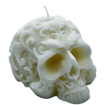 Engraved skull candle