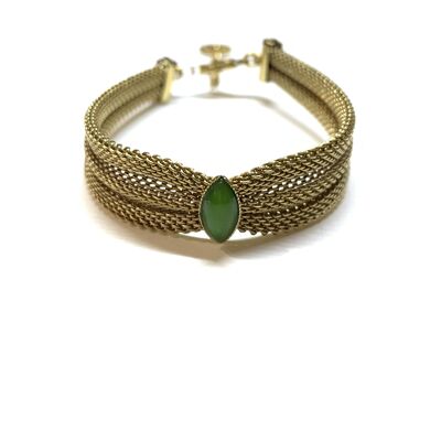 Armband aus grüner Jade