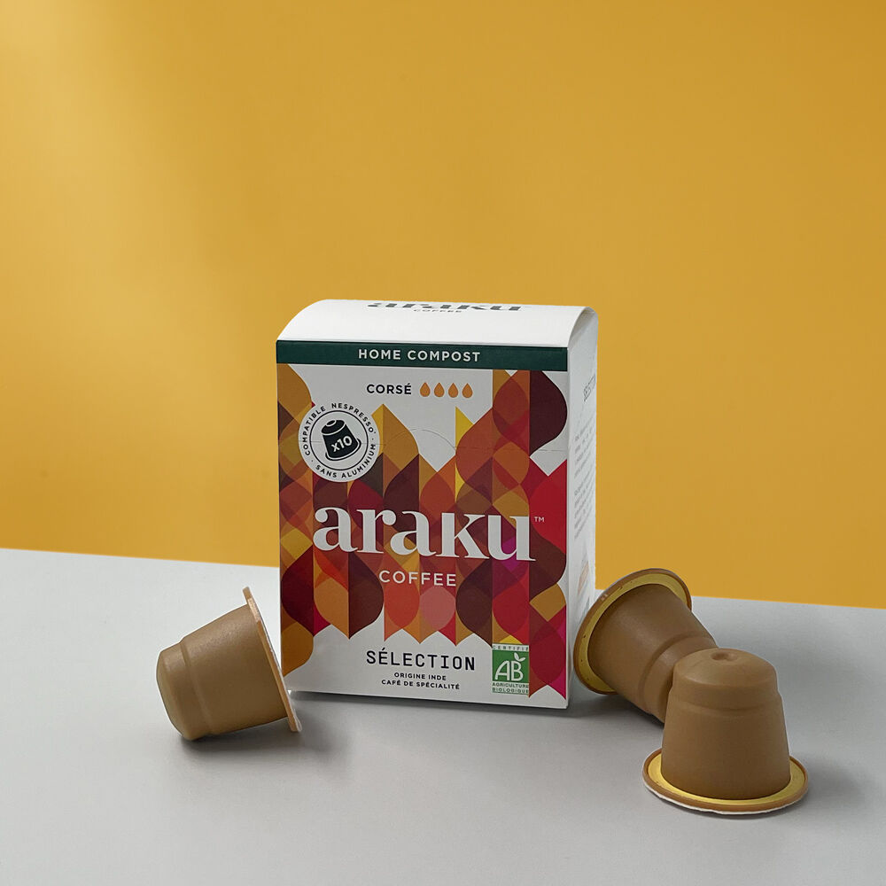Organic Coffee Selection box of 10 Nespresso compatible capsules, compostable and biodegradable