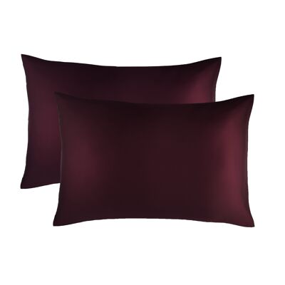 Limited Edition "I Am Beautiful" Rose Quartz Pink Silk Pillowcase - Set of 2 - "SLEIGH ALL DAY" Merlot