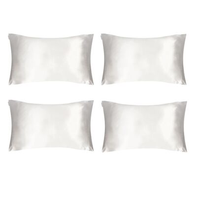 White Blanc Silk Pillowcase - Set of 4