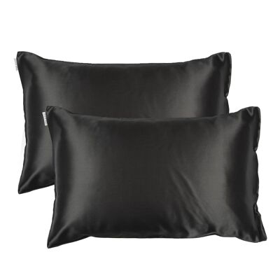 Black Silk Pillowcase - Set of 2