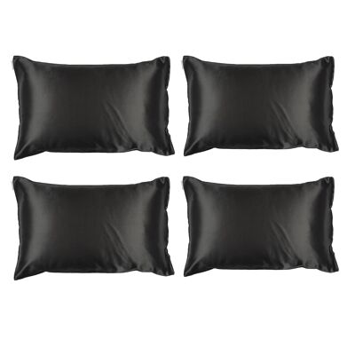 Black Silk Pillowcase - Set of 4