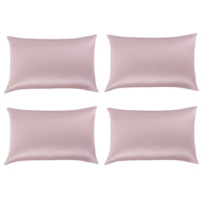 Rose Quartz Pink Silk Pillowcase - Set of 4