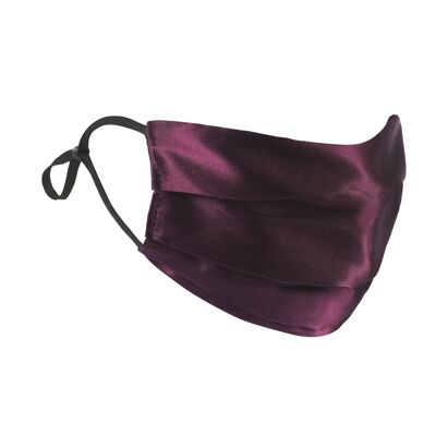 Maroon Silk Satin Face Mask - Single