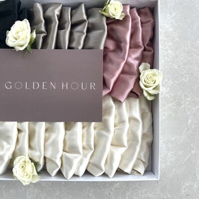 Bridal Bundle Silk Face Masks - Set of 10 - Coffee Gold