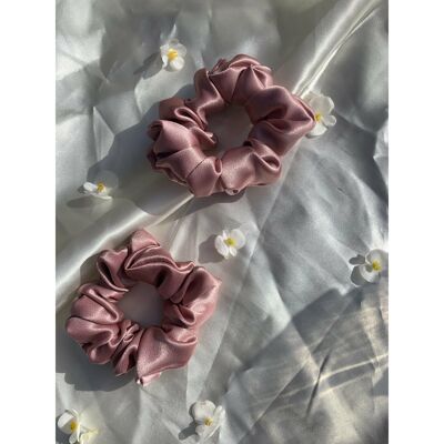 Dusty Pink Silk Scrunchie | Set of 2