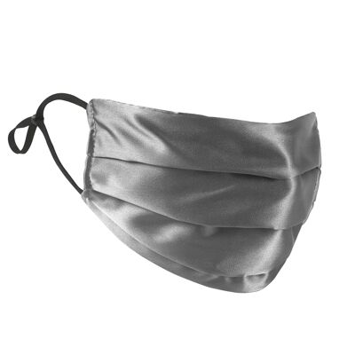 Silver Silk Satin Face Mask - Single