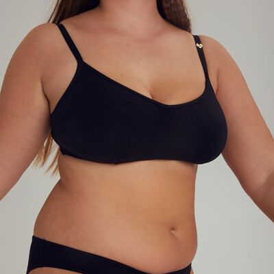 Brassière Mina+ Coton Bio Noir-Ebène