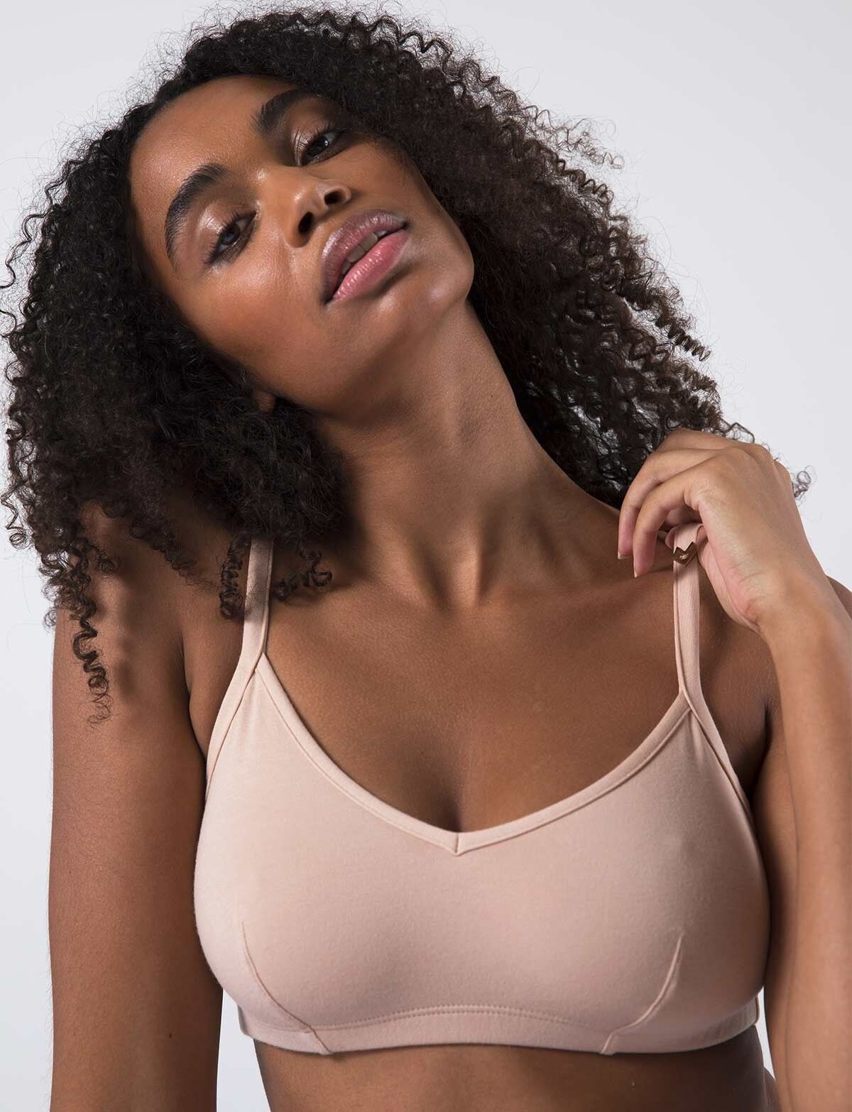 Mina + Organic Cotton Bra Nude-Sand