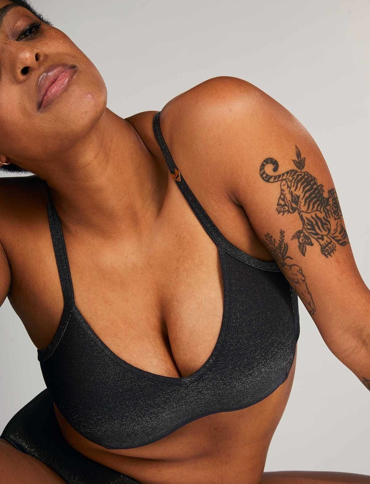 Mina + Iridescent Bra Black-Gold