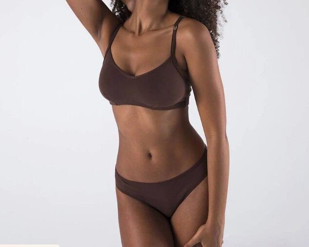 Mina + Organic Cotton Bra Nude-Brown