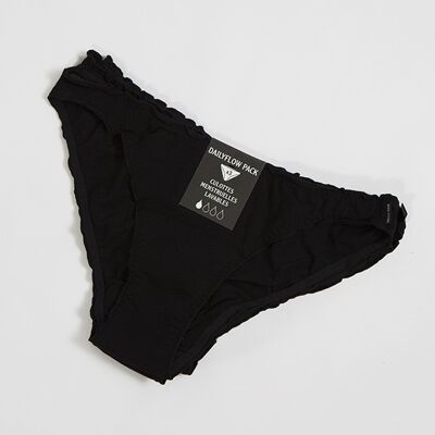 Pack 3 Hailey menstrual panties Organic Cotton Black-Ebony