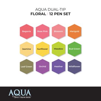Ensemble de 12 stylos Aqua by Spectrum Noir - Floral 4