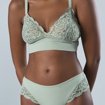 Bella Green Recycled Lace Triangle Aqua