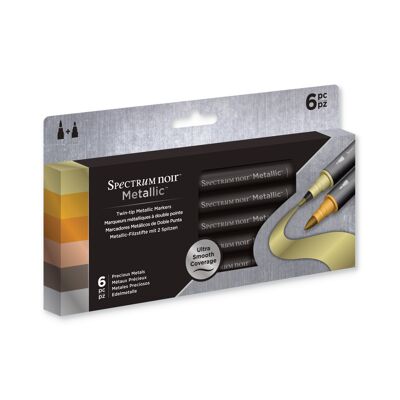 Marqueurs Métalliques de Spectrum Noir (6pk) - Métaux Précieux