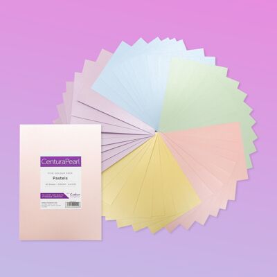 Crafter's Companion Centura Pearl druckbares Kartenpaket - A4 Pastellfarben