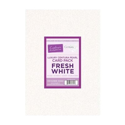 Crafter's Companion Centura Pearl Fresh White Paquete de tarjetas A4 de lujo a doble cara - 40 hojas