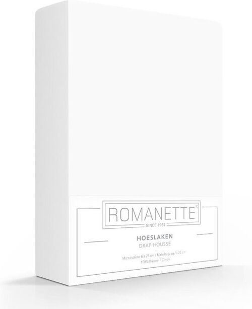 Romanette Hoeslaken Wit 100x200