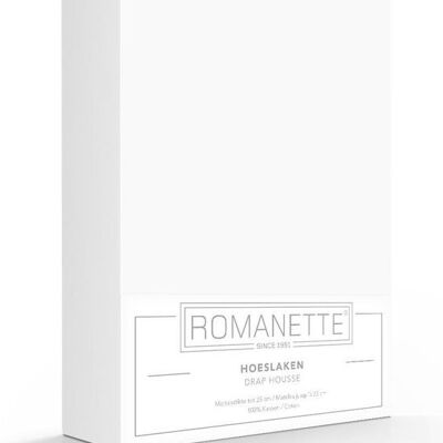 Romanette Hoeslaken Wit 100x200