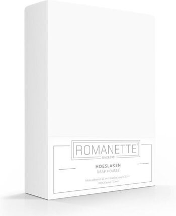 Romanette Hoeslaken Blanc 180x200
