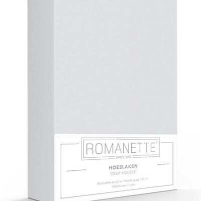 Romanette Hoeslaken Zilver 180x200