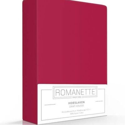 Romanette Hoeslaken Rood 90x220
