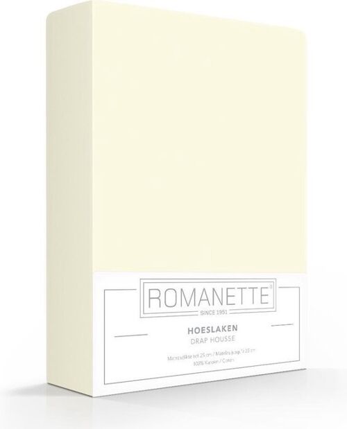 Romanette Hoeslaken Gebroken wit 100x220