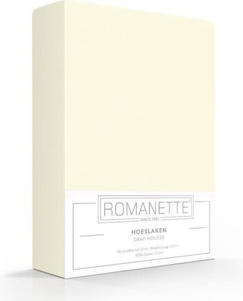 Romanette Hoeslaken Gebroken blanc 140x200