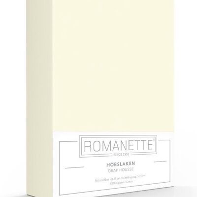 Romanette Hoeslaken Gebroken blanc 90x220