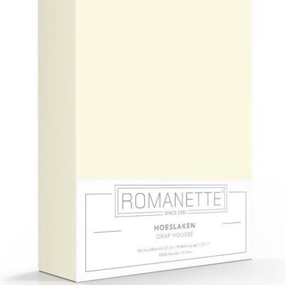 Romanette Hoeslaken Gebroken wit 90x220