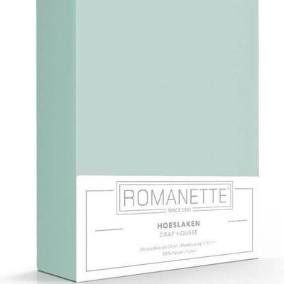 Romanette Hoeslaken Vert Poudré 160x200
