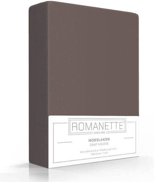 Romanette Hoeslaken Donkergrijs-Bruin 100x200