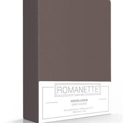 Romanette Hoeslaken Donkergrijs-Bruin 100x200