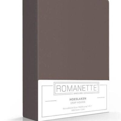 Romanette Hoeslaken Donkergrijs-Bruin 80x200