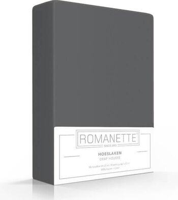 Romanette Hoeslaken Donkergrijs 100x200