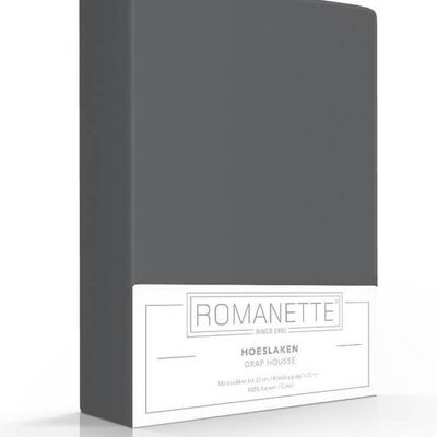 Romanette Hoeslaken Donkergrijs 160x220