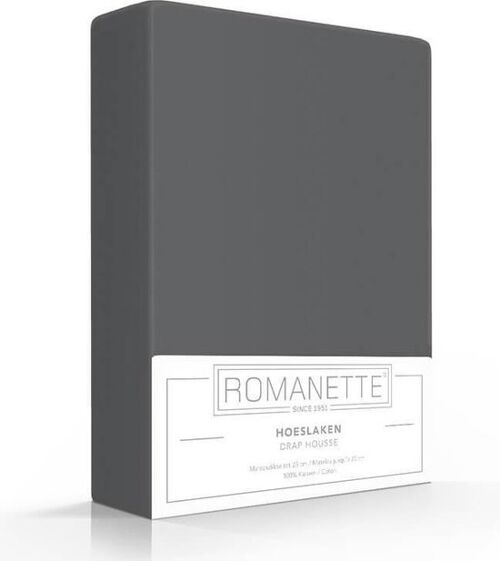 Romanette Hoeslaken Donkergrijs 80x200