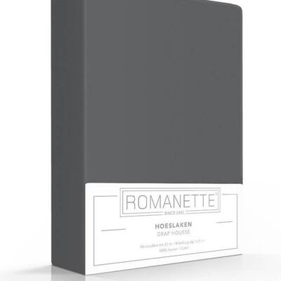 Romanette Hoeslaken Donkergrijs 80x200