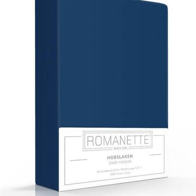 Romanette Hoeslaken Donkerblauw 80x200