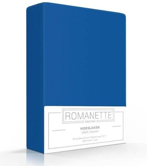 Romanette Hoeslaken Blauwgrijs 140x200